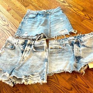 3 Zara Denim Shorts - size 4 and one XS